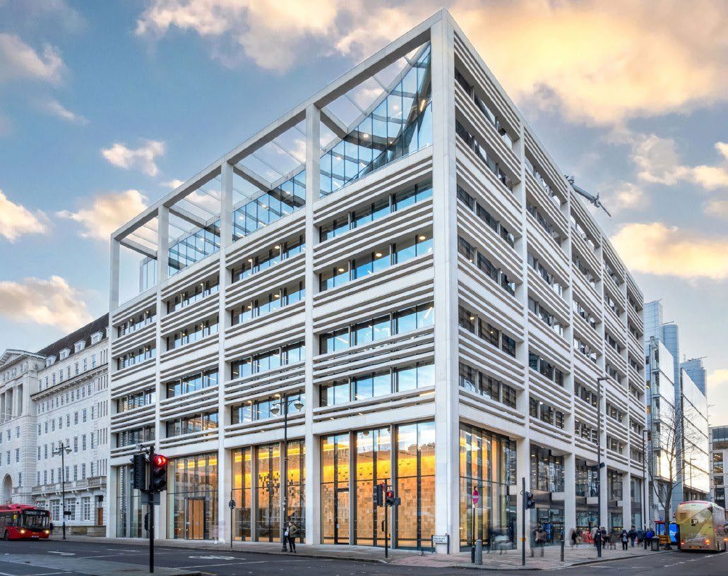 50 Finsbury Square: the replaced facade and new roof pavilion in the City of London